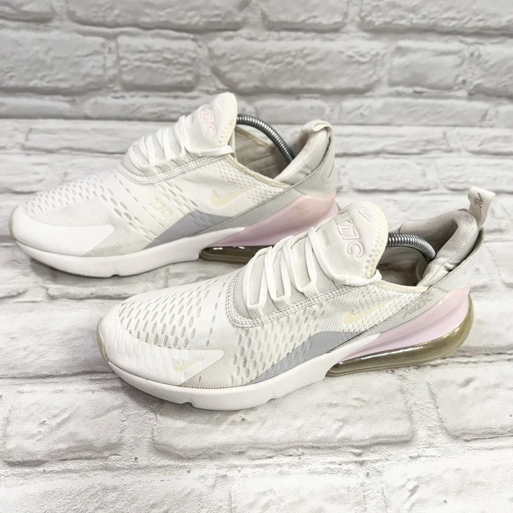 Nike Air Max 270 Summit White Regal Pink Gray Size 11 Running Shoes DQ0814-100
